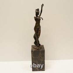 Nude Sexy Dancer Statue Sculpture Pin-up Style Art Deco Style Art Nouveau Bronze