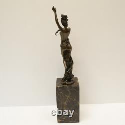 Nude Sexy Dancer Statue Sculpture Pin-up Style Art Deco Style Art Nouveau Bronze