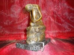 Nude Sexy Lady Statue Sculpture Art Deco Art Nouveau Bronze