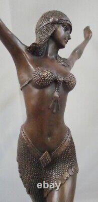 Nude Statue Sculpture in Palmyre Sexy Style, Solid Bronze Art Deco and Art Nouveau Style