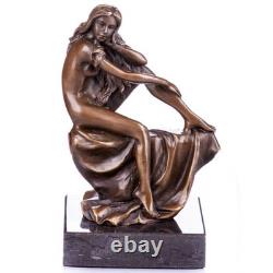 Nude Woman Bronze Art Deco Sculpture Sitting Woman Decorative Sexy Figurine