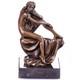 Nude Woman Bronze Art Deco Sculpture Sitting Woman Decorative Sexy Figurine