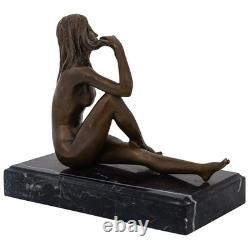 Nude Woman Statuette in Ancient/Art Deco Style Bronze Sculpture