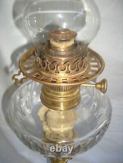Oil Lamp Napoleon III Corinthian Cristal Baccarat, Bronze, And Marble