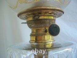 Oil Lamp Napoleon III Corinthian Cristal Baccarat, Bronze, And Marble