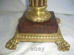 Oil Lamp Napoleon III Corinthian Cristal Baccarat, Bronze, And Marble