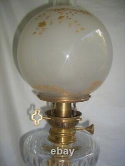 Oil Lamp Napoleon III Corinthian Cristal Baccarat, Bronze, And Marble