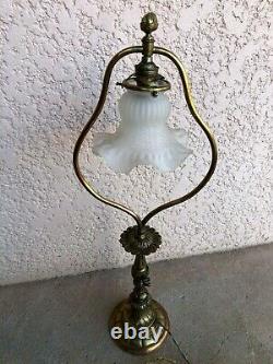 Old 19th-century Bronze Office Lamp