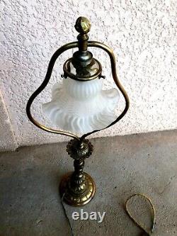 Old 19th-century Bronze Office Lamp