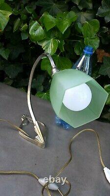 Old Beautiful Original Art Deco Office Lamp Swan Collar Silver Bronze