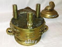 Old Big Bronze Tripod Perfume Burner, The LID Of A Fô Dog