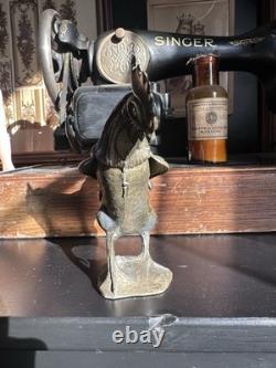 Old Brass Rooster Sculpture Animal Art Deco Beautiful Patina