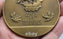 Old Bronze Medal Paris Exhibition Dammann 1937 Art Deco Arts and Techniques