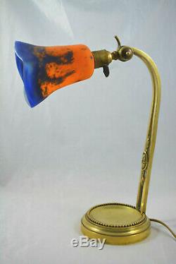 Old Lamp Bronze And Glass Pate Art Deco Dlg Daum Galle