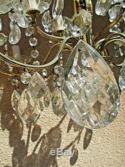 Old Large Louis XV Chandelier With Crystal Pendants And Gilded Bronze-12 Branches