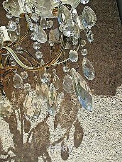Old Large Louis XV Chandelier With Crystal Pendants And Gilded Bronze-12 Branches