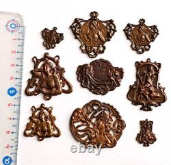 Old Lot Ornament Medal Jewelry Art Deco New Antique Ornament Plaque