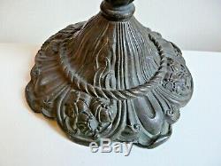 Old Mushroom Lamp Art Deco Glass Dome Foot Bronze Blue Mold Press