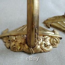 Old Pair Bronze Signed Applies Monogrammed Rd 1925 Art Deco