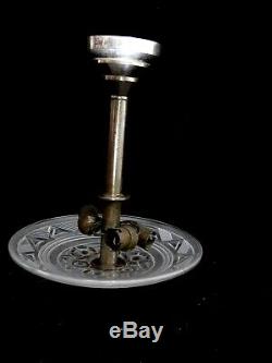 Old Pendant Lamp Art Deco Bronze Silver Sabino Hettier Genet Michon