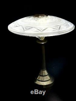 Old Pendant Lamp Art Deco Bronze Silver Sabino Hettier Genet Michon