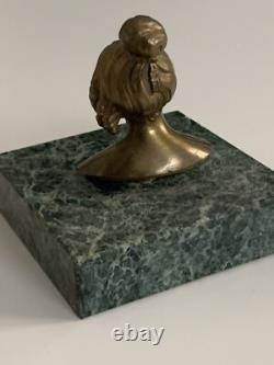 Old bronze female bust Art Nouveau Art Deco