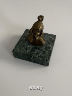 Old bronze female bust Art Nouveau Art Deco