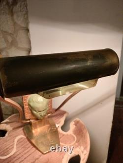 Old bronze piano lamp portrait of Beethoven