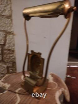 Old bronze piano lamp portrait of Beethoven