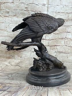 Original Art Deco Sign Milo Large Falcon American Eagle Bronze Sculpture Statue