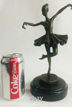 Original Bronze Statue Free Like Bird Ballerina Dancer Art Deco Marble