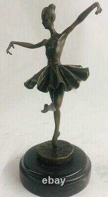 Original Bronze Statue Free Like Bird Ballerina Dancer Art Deco Marble