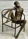 Original Chair Girl 100% Cast Bronze Statue Mario Nick Art Deco Home Decor