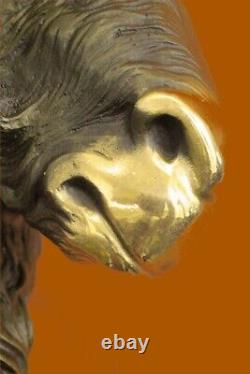 Original Ram Mascot Costume Bronze Head Sculpture Marble Base Statue Figure Art Deco