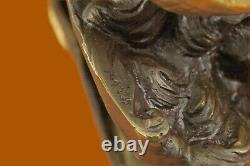 Original Ram Mascot Costume Bronze Head Sculpture Marble Base Statue Figure Art Deco