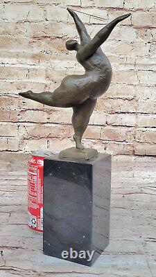 Original Signed Abstract Ballerina Figurine Bronze Art Deco Sculpture Statue Large