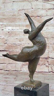 Original Signed Abstract Ballerina Figurine Bronze Art Deco Sculpture Statue Large