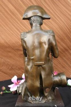 Original Vitaleh Honoring French Napoleon Bronze Sculpture Art Deco Marble