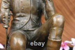 Original Vitaleh Honoring French Napoleon Bronze Sculpture Art Deco Marble