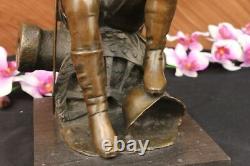 Original Vitaleh Honoring French Napoleon Bronze Sculpture Art Deco Marble