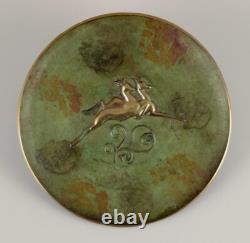 Ove Fritz Rasmussen, Danish bronze roulette. Art Deco bronze plate