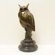 Owl Bird Animal Sculpture Statue In Art Deco And Art Nouveau Style