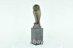 Owl Bird Animal Sculpture Statue in Art Deco and Art Nouveau Style