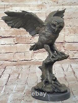 Owl Bird Fauna Sculpture Statue Art Deco Style Art Nouveau Style Bronze