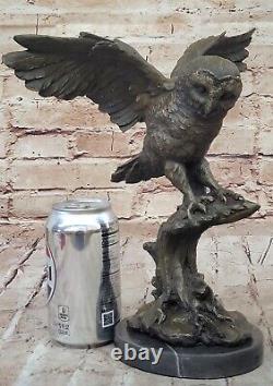 Owl Bird Fauna Sculpture Statue Art Deco Style Art Nouveau Style Bronze