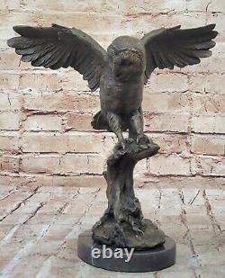 Owl Bird Fauna Sculpture Statue Art Deco Style Art Nouveau Style Bronze