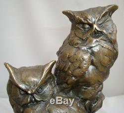 Owl Statue Owl Bird Animal Style Art Deco Bronze Massive Sign