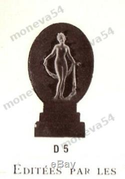 P. Davesn Night Lamp Art Deco Glass Molded Signed Bronze & Nickel 1930