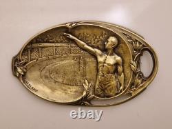P. Lasserre Olympic Games Paris 1924 Oval Bronze Bowl Salute