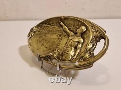 P. Lasserre Olympic Games Paris 1924 Oval Bronze Bowl Salute